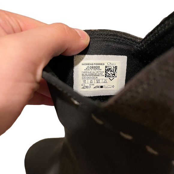 Chaco Cataluna Mid Black Charcoal Waterproof Leather Boots Size 7.5 Womens - Picture 5 of 7